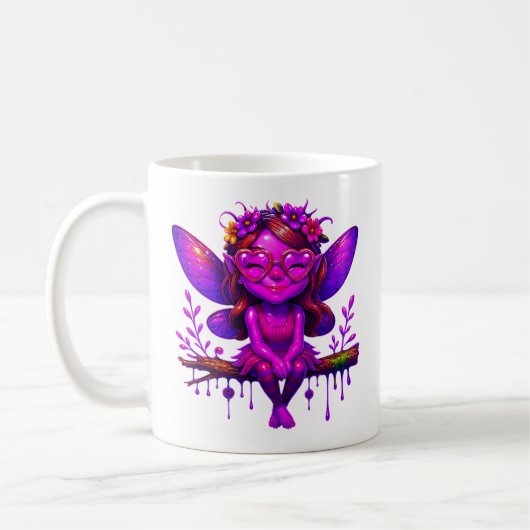 speelse Paarse fee Koffiemok (Links)