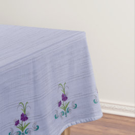 Speelse Paarse Flower w / Tumbling Blauwgroen werv Tafelkleed