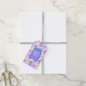 Speelse Paarse Stippen Cadeau Dozen Verjaardag Cadeaulabel (Met Touw)
