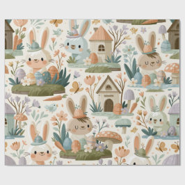 Speelse Paashaas Patroon Cadeaupapier