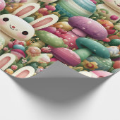 Speelse Paashaas Patroon Cadeaupapier (Hoek)