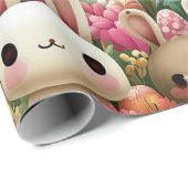 Speelse Paashaas Patroon Cadeaupapier (Rol Hoek)