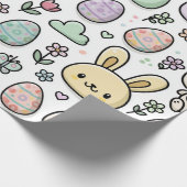 Speelse Paashaas Patroon Cadeaupapier (Hoek)