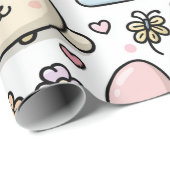 Speelse Paashaas Patroon Cadeaupapier (Rol Hoek)