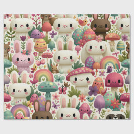 Speelse Paashaas Patroon Cadeaupapier