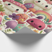 Speelse Paashaas Patroon Cadeaupapier (Hoek)