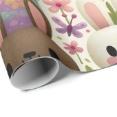Speelse Paashaas Patroon Cadeaupapier (Rol Hoek)