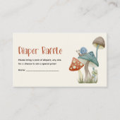 Speelse Paddenstoel Baby Shower Luier Raffle Informatiekaartje (Voorkant)