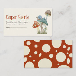 Speelse Paddenstoel Baby Shower Luier Raffle Informatiekaartje