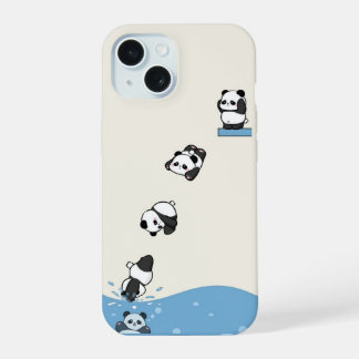 Speelse Panda Dive – Cartoon Dierlijke Telefoonhoe iPhone 15 Case