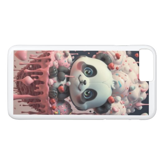 Speelse Panda iPhone Hoesje Design (Achterkant (Horizontaal))