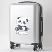 Speelse panda - kinderkamer sticker (Koffer)