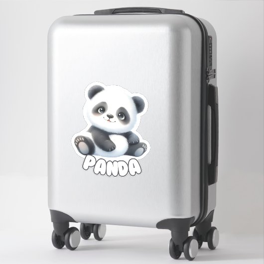 Speelse panda - kinderkamer sticker (Koffer)