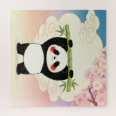 Speelse Panda met Bamboe Puzzel (Horizontaal)
