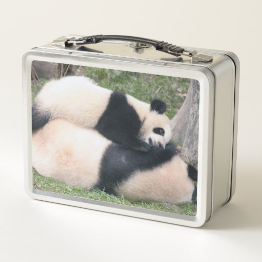 Speelse Panda Metal Lunchbox (Achterkant)