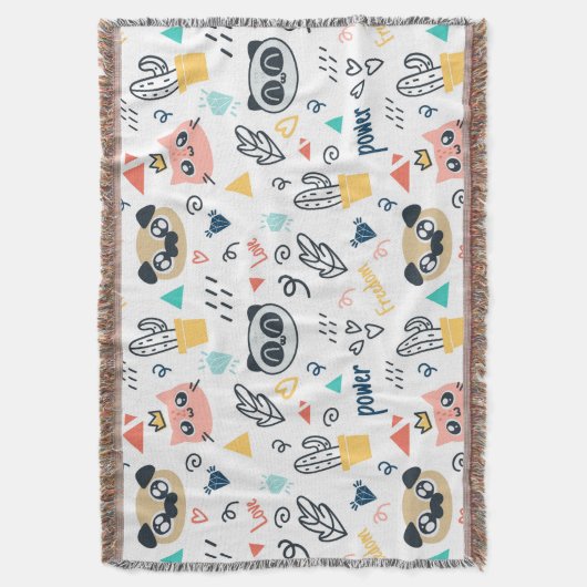 Speelse Panda & Vrienden – Leuk Dier Deken (Voorkant Verticaal)