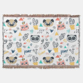 Speelse Panda & Vrienden – Leuk Dier Deken (Voorkant)