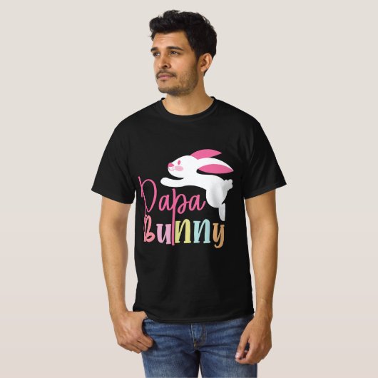 Speelse Papa Bunny Easter Design T-shirt (Voorkant volledig)