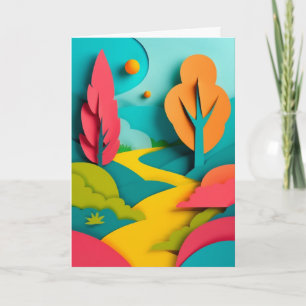 Speelse Papier Pad Zomer Kaart