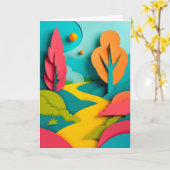 Speelse Papier Pad Zomer Kaart (Gele Bloem)