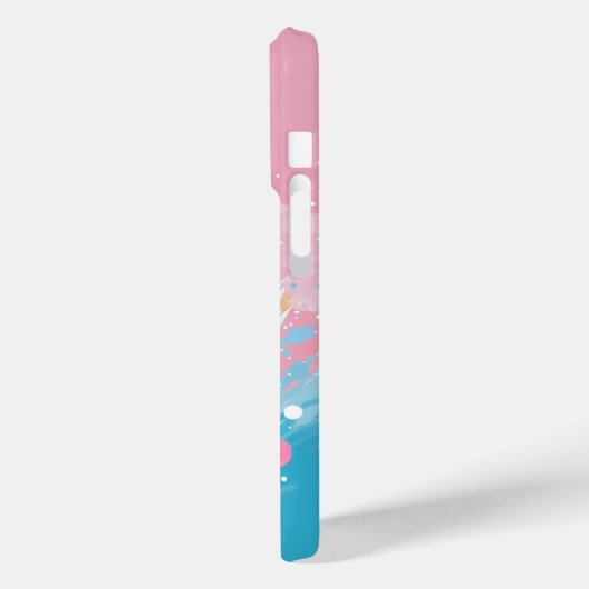 Speelse Papillon Pup: Splash of Pink and Blue Case-Mate iPhone Case (Achterkant / Links)