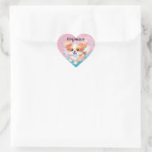 Speelse Papillon Pup: Splash of Pink and Blue Hart Sticker (Tas)
