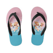 Speelse Papillon Pup: Splash of Pink and Blue Kinder Teenslippers (Voetbed)