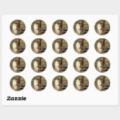 Speelse paren: jonge bruine en witte alpaca's ronde sticker (Vel)