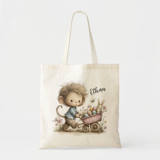 Speelse Pasen Aap Illustratie Tote Bag (Voorkant)