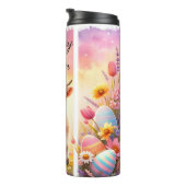 Speelse Pasen Brushstroke Koe Tumbler Thermosbeker (Geroteerd rechts)