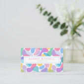 Speelse Pastel Abstracte Vormgeving Moderne Geomet Visitekaartje (Staand voorkant)