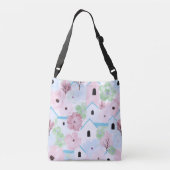 Speelse Pastel Bloemmotief Crossbody Tas (Achterkant)