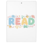 Speelse Pastel Bubble "LEES" Sticker Stijl Klembord (Achterkant)