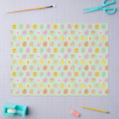 Speelse Pastel Easter Eggs & Bunnies Spring Green Tissuepapier (Craft)