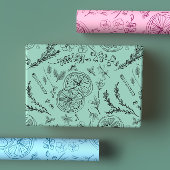 Speelse pastel grillige moderne Nordic Line Art Inpakpapier Vel