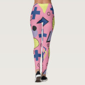Speelse Pastel Memphis Vormen Leggings (Achterkant)