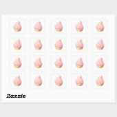 Speelse pastelillustratie vierkante sticker (Vel)