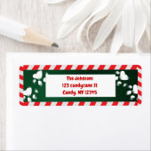 Speelse Paw Print Huisdier Kerstmis Etiket (Insitu)