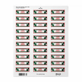 Speelse Paw Print Huisdier Kerstmis Etiket (Full Sheet)