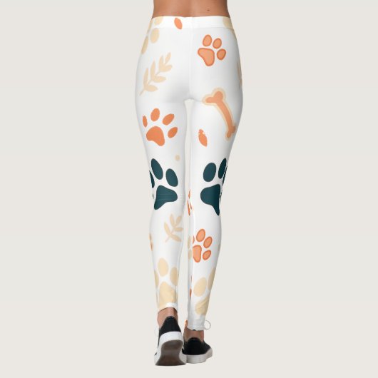 Speelse Paw Print Leggings | Schattigee honden- en (Achterkant)