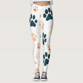 Speelse Paw Print Leggings | Schattigee honden- en
