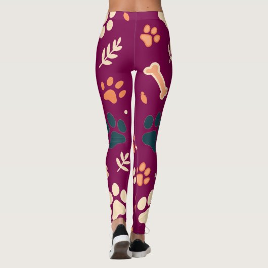 Speelse Paw Print Leggings | Schattigee honden- en (Achterkant)