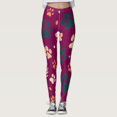 Speelse Paw Print Leggings | Schattigee honden- en (Voorkant)