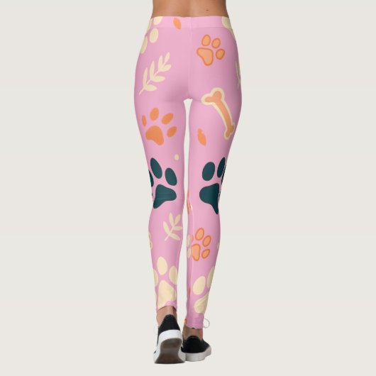Speelse Paw Print Leggings | Schattigee honden- en (Achterkant)