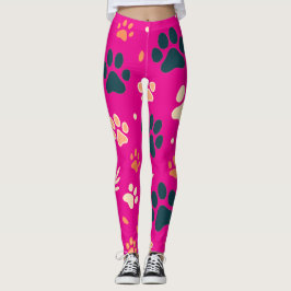 Speelse Paw Print Leggings | Schattigee honden- en