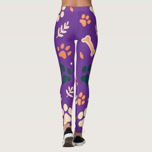 Speelse Paw Print Leggings | Schattigee honden- en (Achterkant)