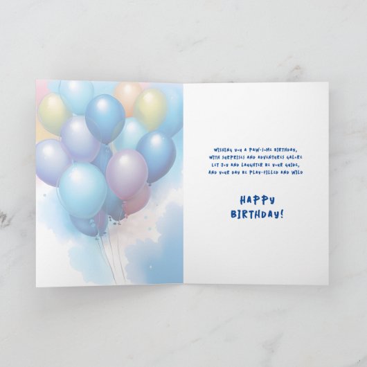 Speelse Paws Beagle Puppy en Gifts Verjaardag Kaart (Binnen)