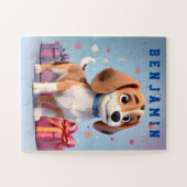 Speelse Paws Beagle Puppy Kleurrijke geschenken Ga Legpuzzel (Horizontaal)