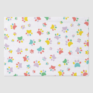Speelse Paws: Kleurrijke Animal Paw Tissue Paper S Tissuepapier