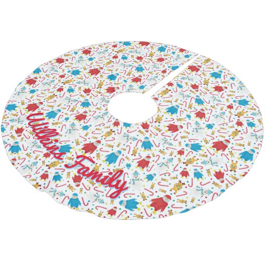 Speelse Penguin Rendier Snowman Design Kerstboom Rok (Gekanteld)